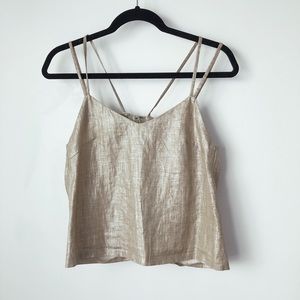 Golden Open Back Top